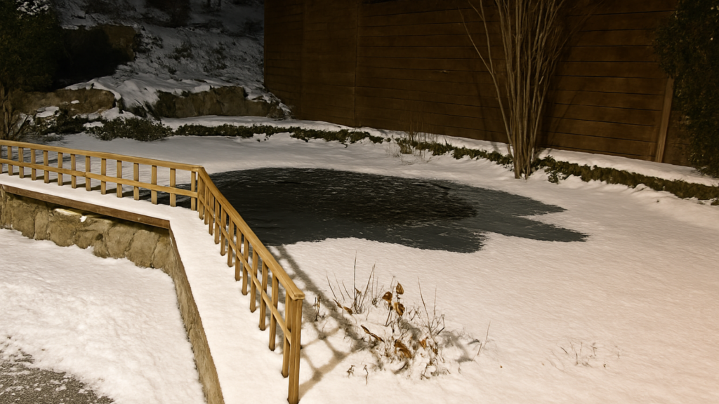 etang en plein hiver